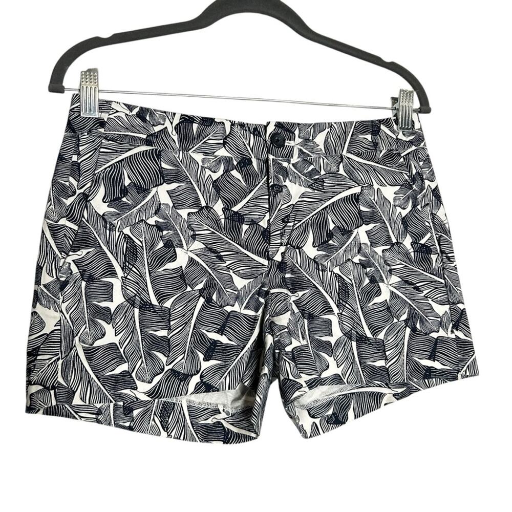 Banana Republic Factory Hampton Fit Blue White Leaf Print Cotton Preppy Shorts 2